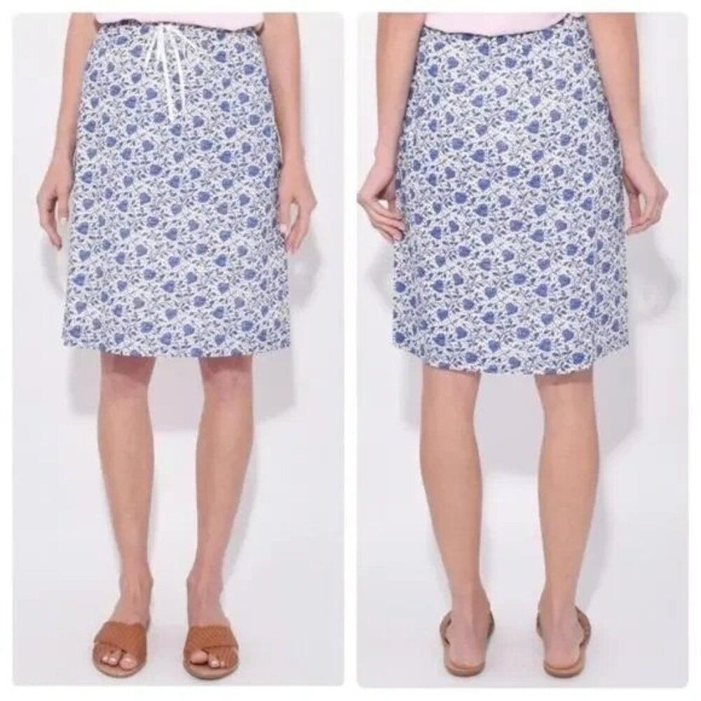 Alex Mill Women's XS Ikat Heart Slip Skirt Blue White Lightweight Coastal